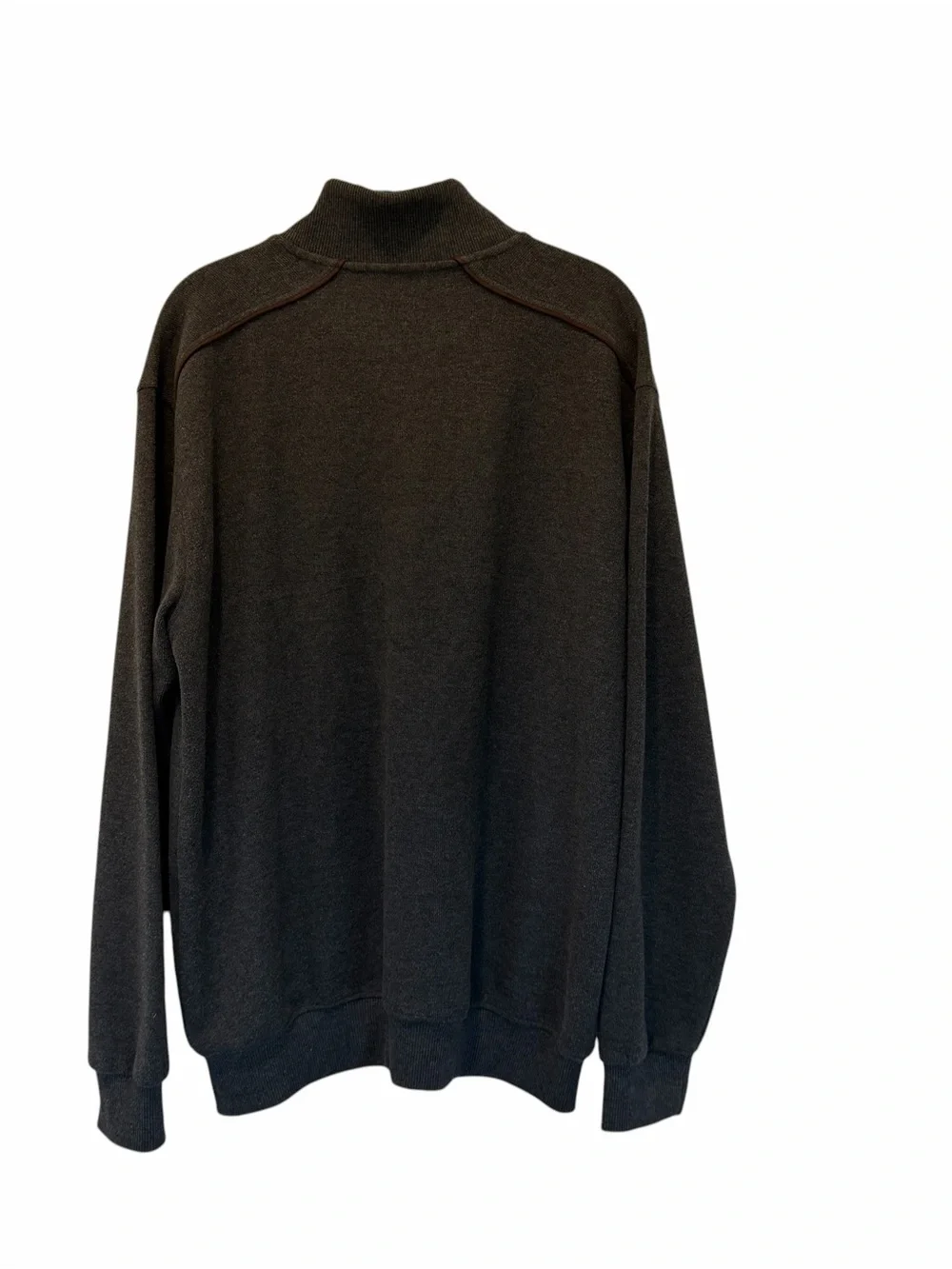 Garnet Men's Charcoal Classic Versatile Zip-Up Preppy Quiet Luxury Sweater Sz XL
